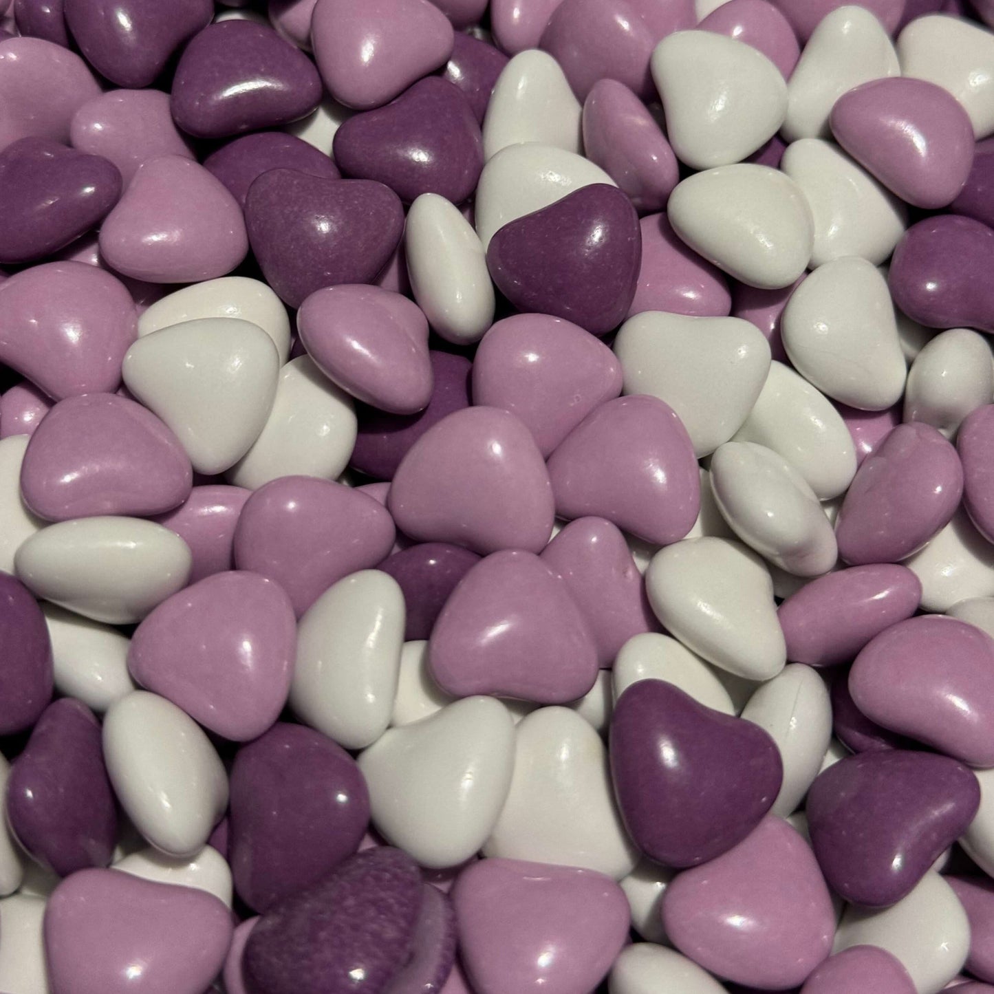 Purple Candy Coated Choc Hearts